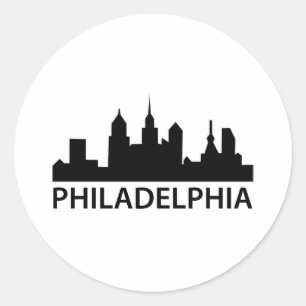 Adesivo Redondo Skyline de Philadelphfia