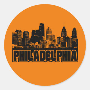 Adesivo Redondo Skyline de Philadelphfia