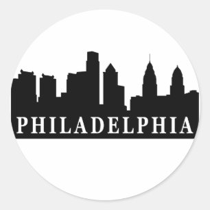 Adesivo Redondo Skyline de Philadelphfia