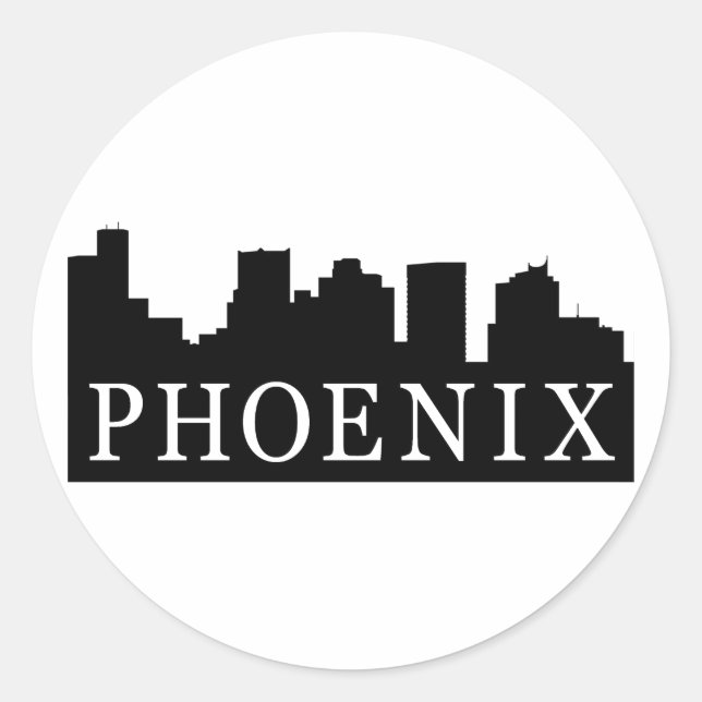 Adesivo Redondo Skyline de Phoenix (Frente)