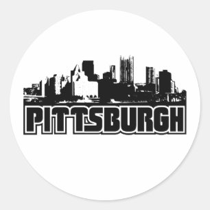 Adesivo Redondo Skyline de Pittsburgh