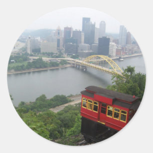 Adesivo Redondo Skyline de Pittsburgh