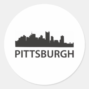 Adesivo Redondo Skyline de Pittsburgh