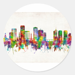 Adesivo Redondo Skyline de Richmond Virginia