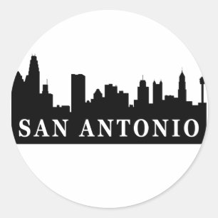 Adesivo Redondo Skyline de San Antonio