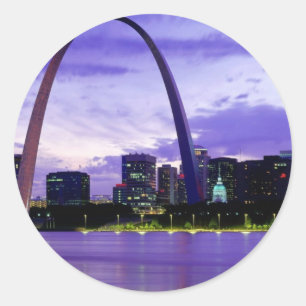 Adesivo Redondo Skyline de St Louis