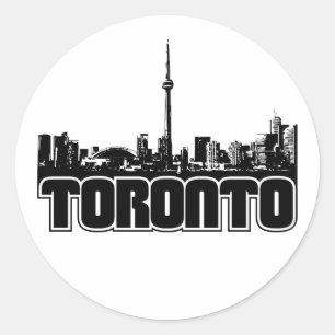Adesivo Redondo Skyline de Toronto