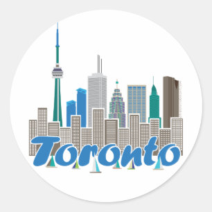 Adesivo Redondo Skyline de Toronto