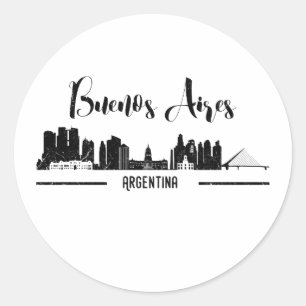 Adesivo Redondo Skyline do gráfico de Buenos Aires
