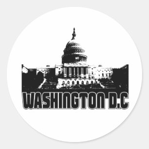 Adesivo Redondo Skyline do Washington DC