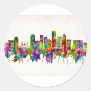 Adesivo Redondo Skyline Portland Oregon