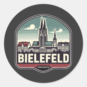 Adesivo Redondo Skyline Retro Bielefeld