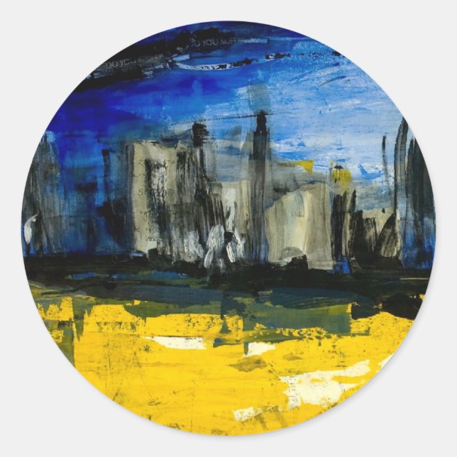 Adesivo Redondo Skyline Sticker (Frente)