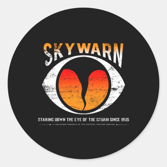 Adesivo Redondo Skywarn Em Destaque Também Está Disponível Como Nã (Frente)