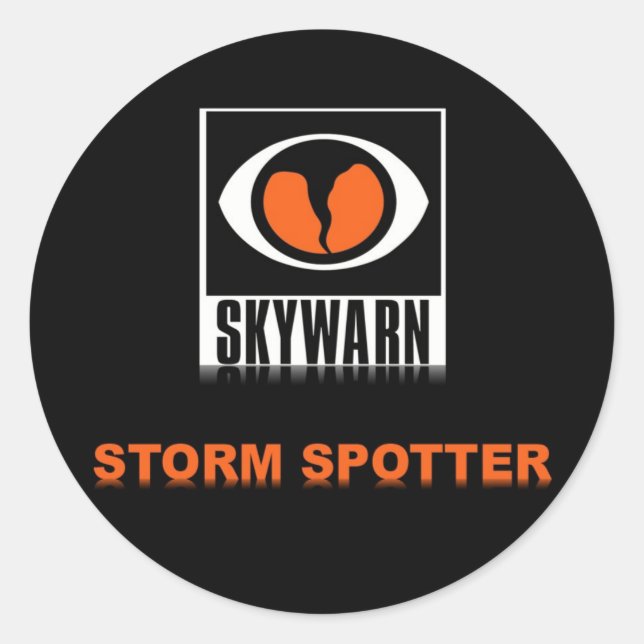 Adesivo Redondo SKYWARN Storm Spotter Stickers (Frente)