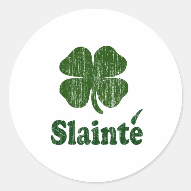 Adesivo Redondo Slainte Shamrock (Frente)