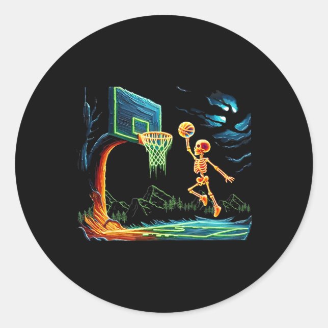 Adesivo Redondo Slam Dunk Hoop Halloween Men Fans (Frente)