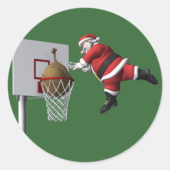 Adesivo Redondo Slam Dunk Santa Claus (Frente)