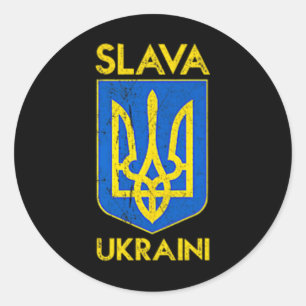 Adesivo Redondo Slava Ukraini Glória à Ucrânia2 