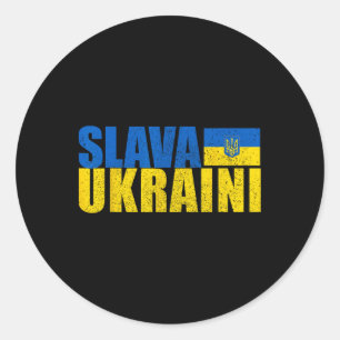 Adesivo Redondo Slava Ukraini Glória à Ucrânia 3 