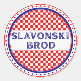 Adesivo Redondo Slavonski Brod City Pride Emblem Croatian Identity