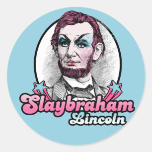 Adesivo Redondo Slaybraham Lincoln T-Shirt
