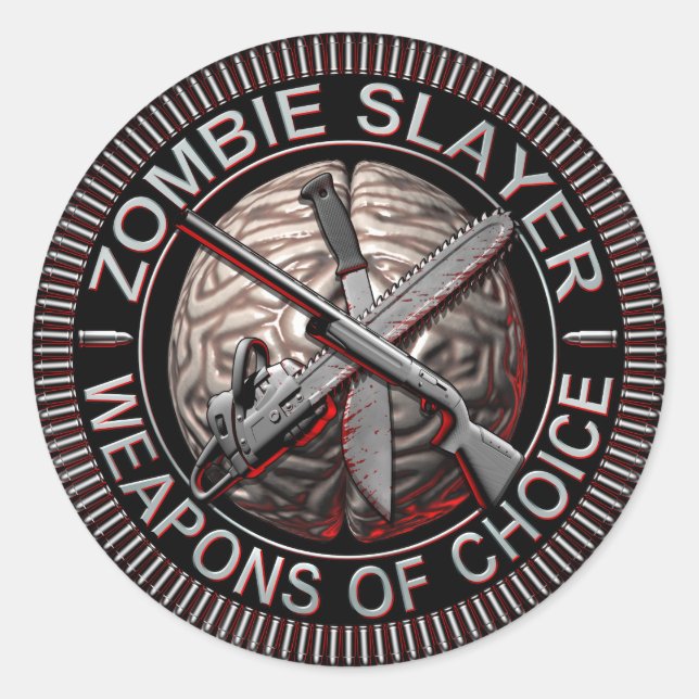 Adesivo Redondo Slayer Stickers Zombie (Frente)