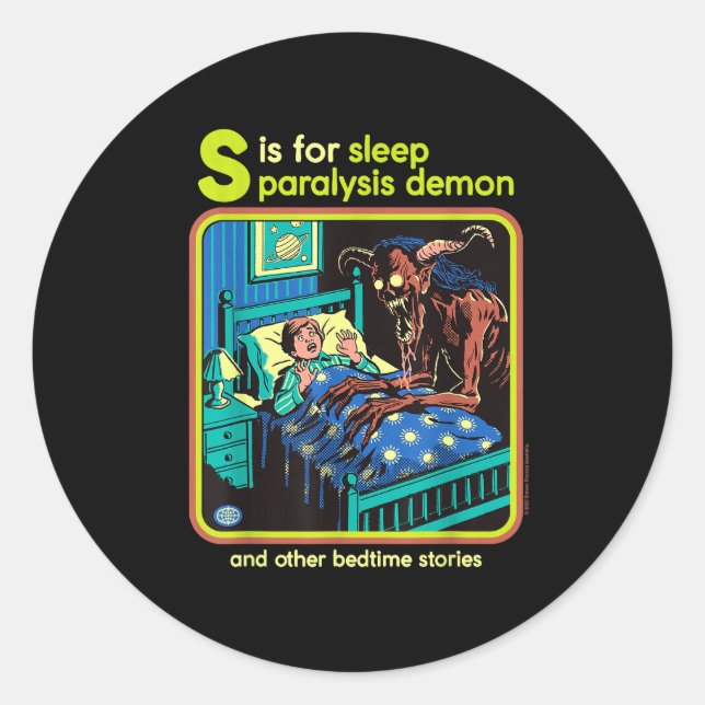 Adesivo Redondo Sleep Paralysis Demon Sarcastic Retro Funny Adult  (Frente)