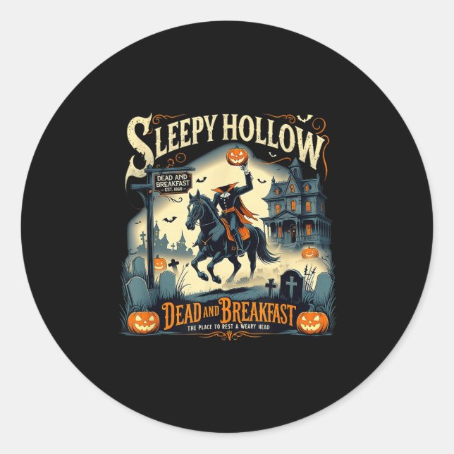 Adesivo Redondo Sleepy Hollow Breakfast Soky Halloween  (Frente)