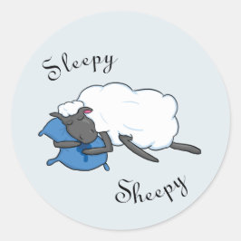 Adesivo Redondo Sleepy Sheepy Sticker