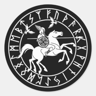 Adesivo Redondo Sleipnir Mitologia Nórdica