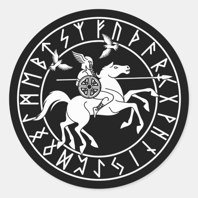 Adesivo Redondo Sleipnir | Mitologia Nórdica (Frente)