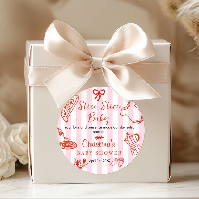 Adesivo Redondo Slice Slice Baby Shower Thank you  (Slice Slice Baby Shower Thank you sticker)