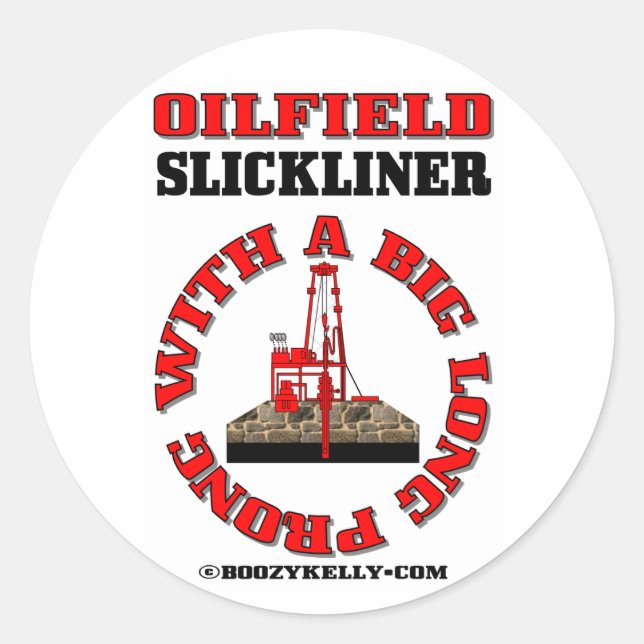 Adesivo Redondo Slickline Prong,Sticker,Wireless Tool,Óleo,Gás,Rig (Frente)