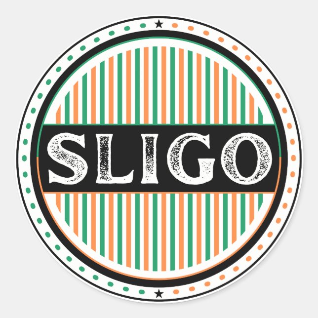 Adesivo Redondo Sligo City Pride Emblem – Irish Identity (Frente)