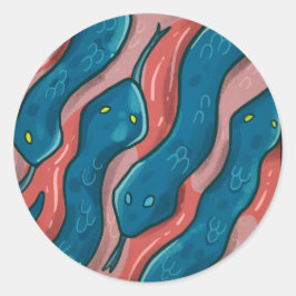 Adesivo Redondo Slithering Snake - Animal Pattern Illustration