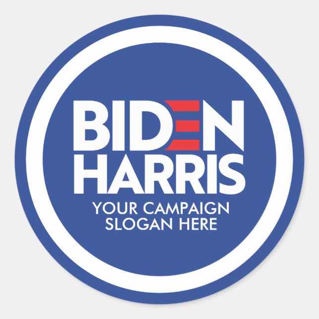 Adesivo Redondo Slogan da campanha Personalizado Biden Harris 2024 (Frente)