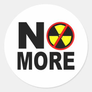 Adesivo Redondo Slogan de Protesto Anti-Nuclear