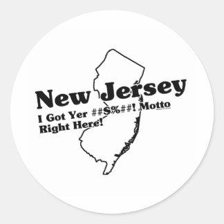 Adesivo Redondo Slogan do Estado de Nova Jersey