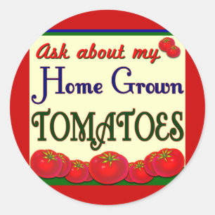 Adesivo Redondo Slogan do Jardim do Tomato Homegrown