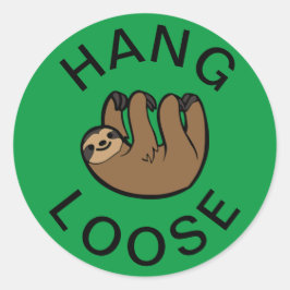 Adesivo Redondo Sloth Hang Loose