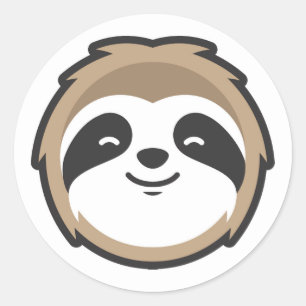 Adesivo Redondo Sloth Mascot