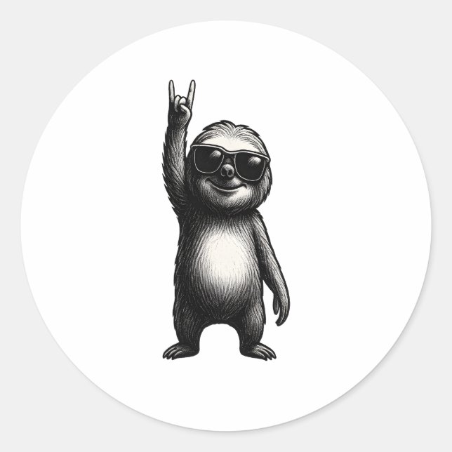 Adesivo Redondo Sloth Rocking Dance (Frente)