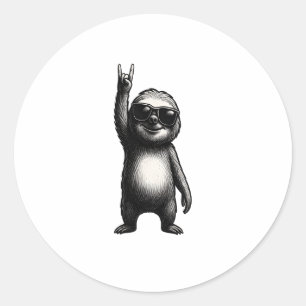 Adesivo Redondo Sloth Rocking Dance