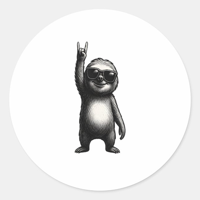 Adesivo Redondo Sloth Rocking Dance (Frente)