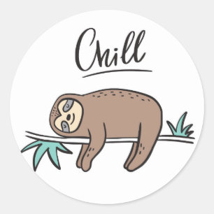 Adesivo Redondo Sloth Says Chill