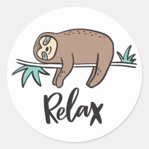 Adesivo Redondo Sloth Says Relax