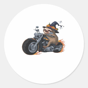 Adesivo Redondo Sloth Sloth Motorcycle Ride Halloween Biker Divert