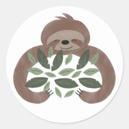 Adesivo Redondo Sloth Sticker