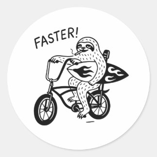 Adesivo Redondo Sloth Surf Lowrider Funny Sticker